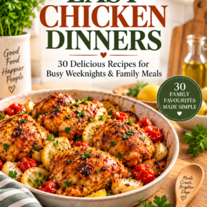Easy Chicken Dinners cookbook by FlavourQuest Recipes featuring 30 delicious chicken recipes for busy weeknights and family meals